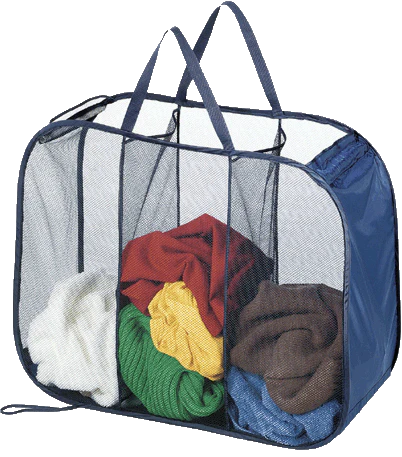 3 Compartment Mesh Hamper Home Creations