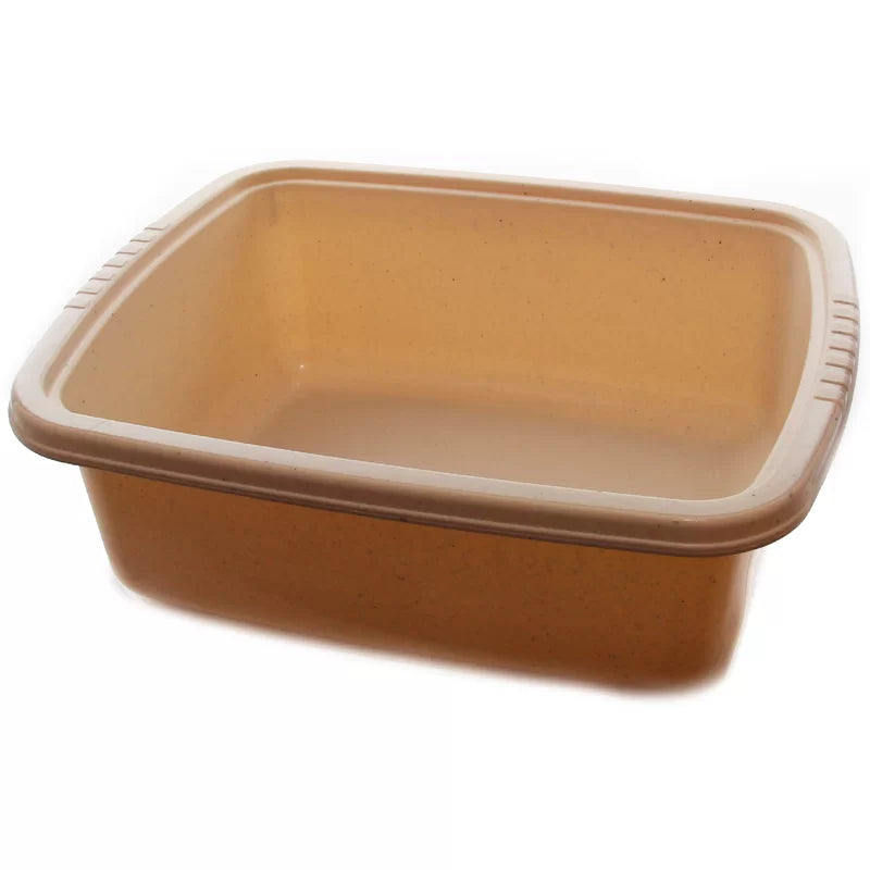 Square Plastic Wash Basin 6.25QT Beige YBM