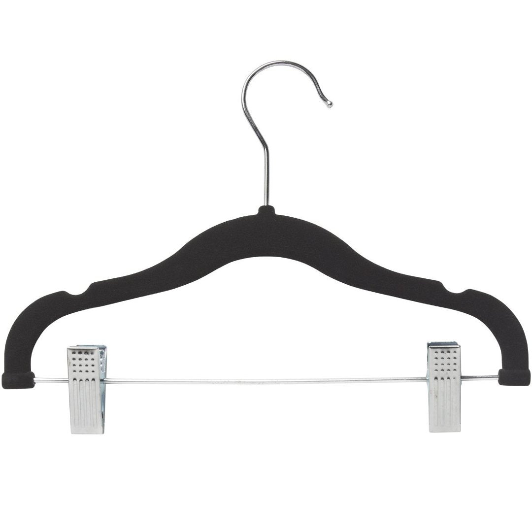 Plastic Hangers Children Black w/Clips 5PK Quality Hangers