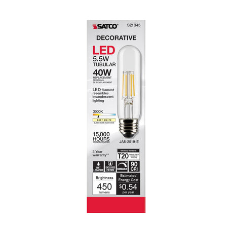 Tubular Bulb LED 5.5W 3000K Satco