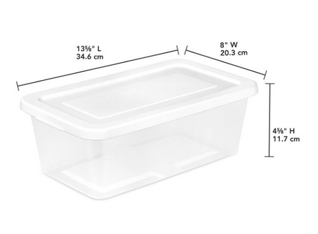 Storage Box Clear 6QT Sterilite