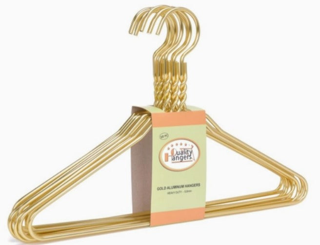 Aluminum Gold Hangers 16.5" 10PK Quality Hangers