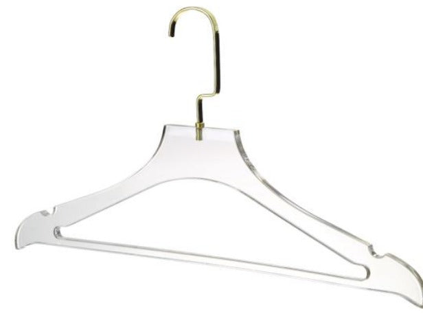 Coat Hanger w/Bar Clear w/Gold YBM