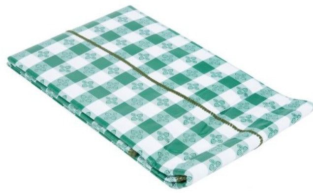 Checkered Vinyl Tablecloth 52"x52" Green Winware