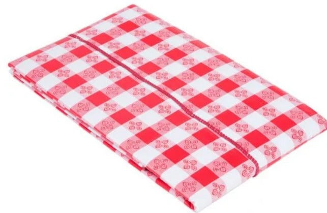 Checkered Vinyl Tablecloth 52"x52" Red Winware