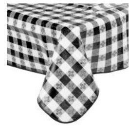 Checkered Vinyl Tablecloth 52"x90" Black Winware