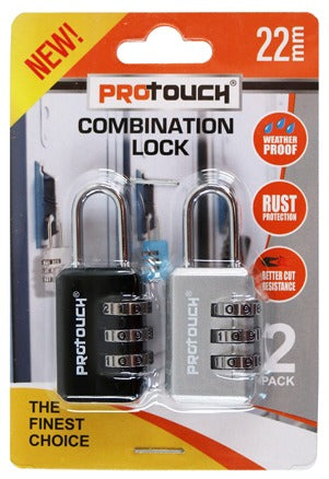 Combination Lock 22mm 2PK Pro Touch