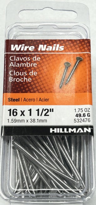 Wire Nails 16x1-1/2 Hillman