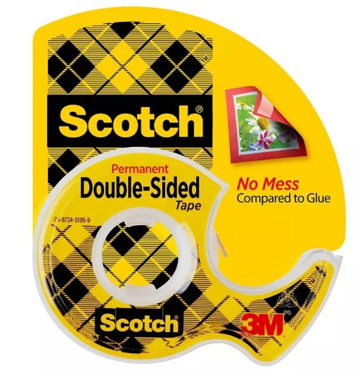 Double Sided Tape Permanent 3/4" x 300" Scotch