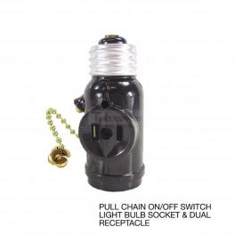 Light Bulb Switch Socket Brown Trisonic