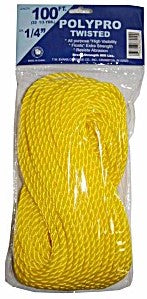 Twisted Yellow Poly 100 FT 1/4"