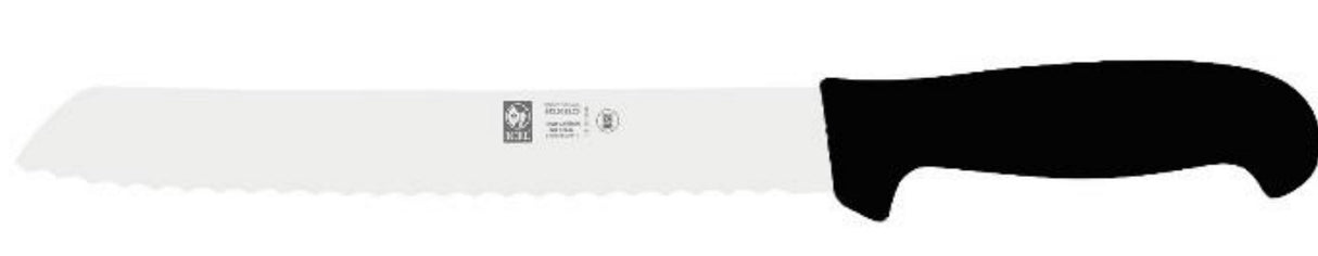 Bread Knife Serrated Black 8" Icel