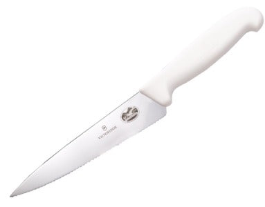 Serrated Knife w/White Handle 6" Victorinox