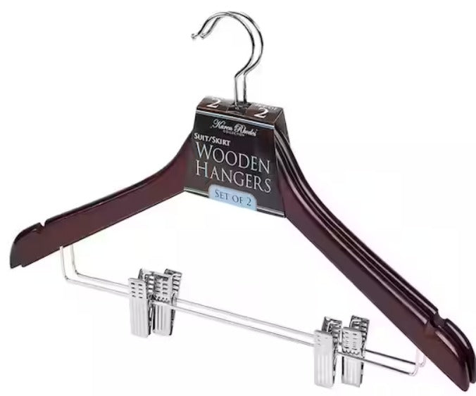 Suit Hangers Mahogany 2pk Simplify