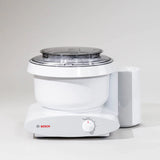 White Bosch Universal Plus Mixer - White Plus Stainless Steel Bowl