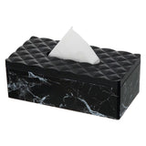 Tissue Box Black w/ White Marble