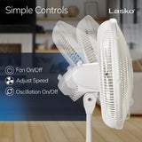 Oscillating Stand Fan White (16") 3 Speed Lasko