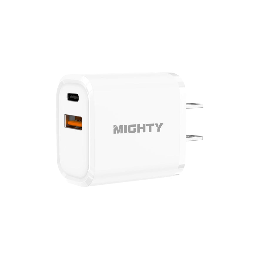 18W Wall Charger with Pd and USB Ports White