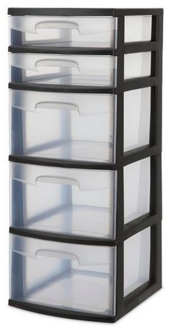 5 Drawer Tower Black