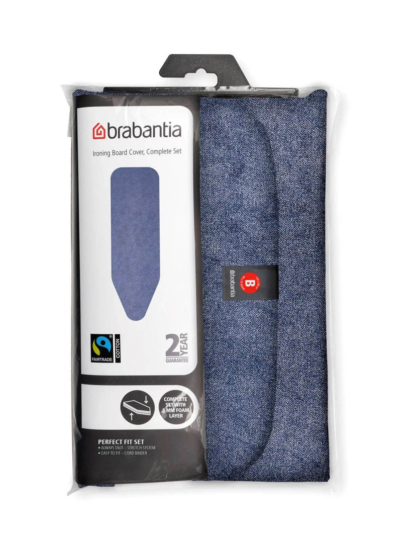 Ironing Board Cover Complete Set Size B (14" x 48") Denim Blue Brabantia.
