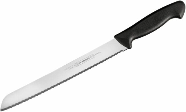 Tramontina Bread Knife 8” | Black | Stainless Steel | Serrated