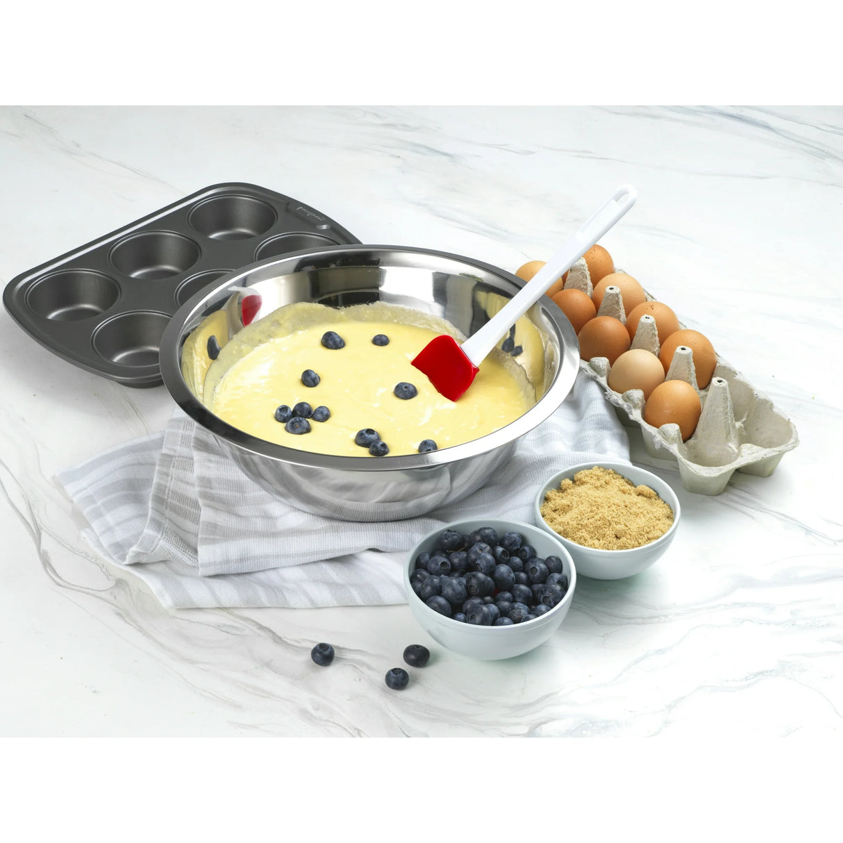 Deep Mixing Bowl | 2.5QT | Stainless Steel | Silver | YBM Home