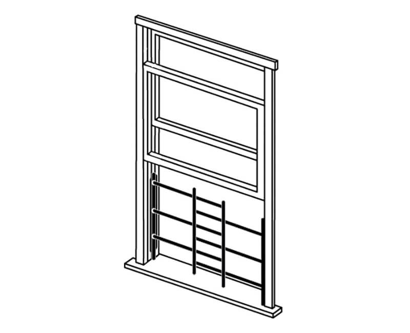 Window Ball Guard Adjustable Window Guard | Black Steel