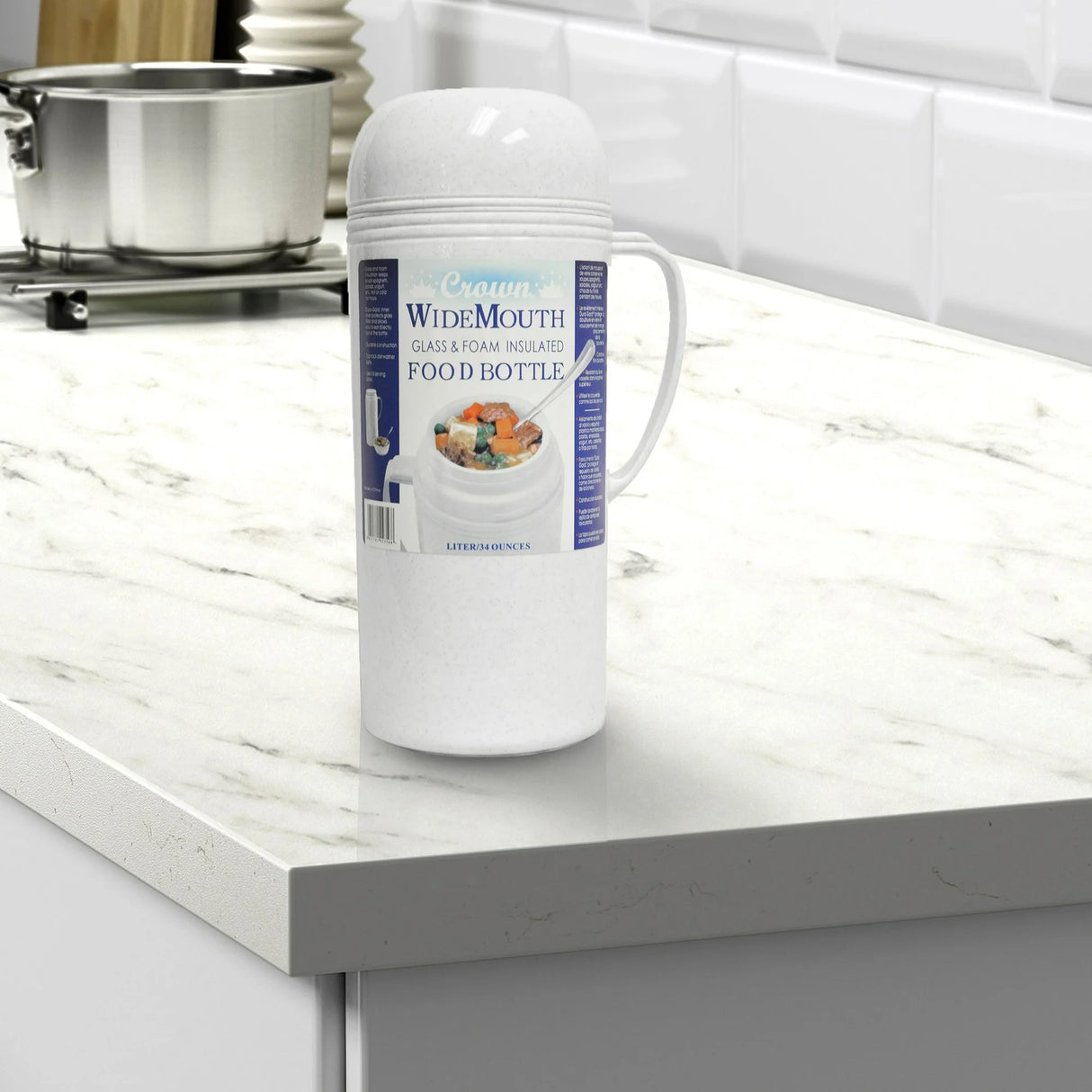Food Jar Vacuum Insulated | 34 oz | White | Brentwood