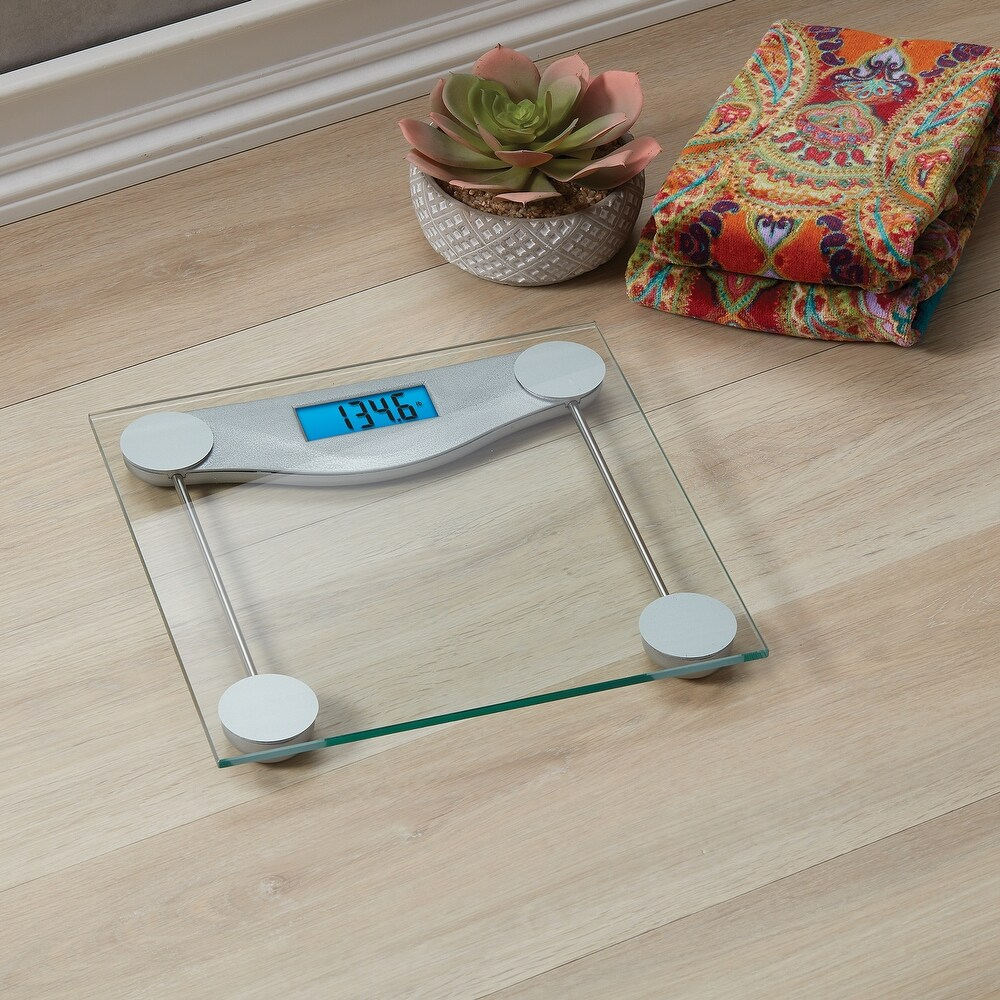 Taylor Digital Glass Scale For Bathroom | 11.8" x 11.8" | 350 lb Capacity | LCD Display