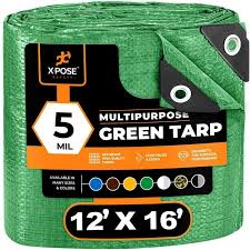 Heavy Duty Green Canvas Tarp | 12x16FT | Xpose Safety