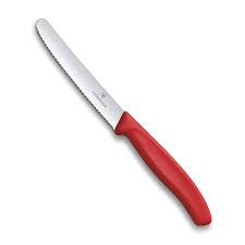 Red Serrated Round Knife 4" Victorinox