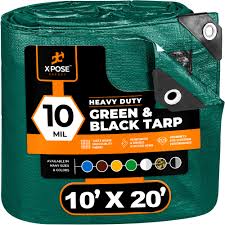Xpose Safety 10x20 FT Green Poly Tarp | Waterproof 5 Mil