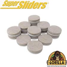 Super Sliders Felt Pads with Gorilla Glue | Self-Adhesive | 1" Beige | 16-Pack