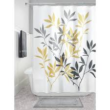 Leaves Yellow/Gray Shower Curtain Inter Design