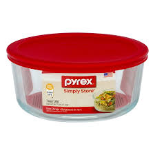 Round Bake Dish 7 Cup Red Pyrex