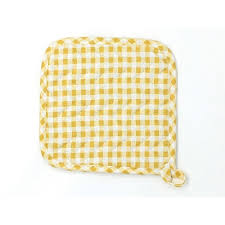 Pot Holder Yellow & White