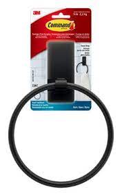 Tools Command Rings Command Black Towel Ring | 5 lb | Wall Mounted