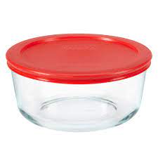 Glass Storage Red 4 Cup Pyrex