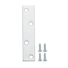 Zinc Plated Mending Plate With Screws 4Pk