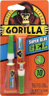 Gorilla Super Glue Gel | 2 Tubes | Fast Setting | 3g Each