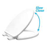 Slow Close Plastic Toilet Seat Elongated Power Clean