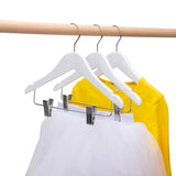 Wooden Kids Skirt Hangers 12" White 5PK Quality Hangers