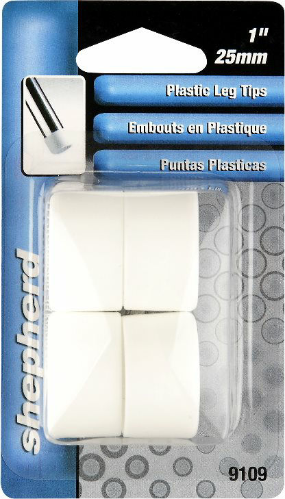 Plastic Leg Tips 1" White Shepherd