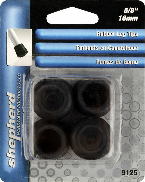 Black Rubber Leg Tips 5/8" Shepherd