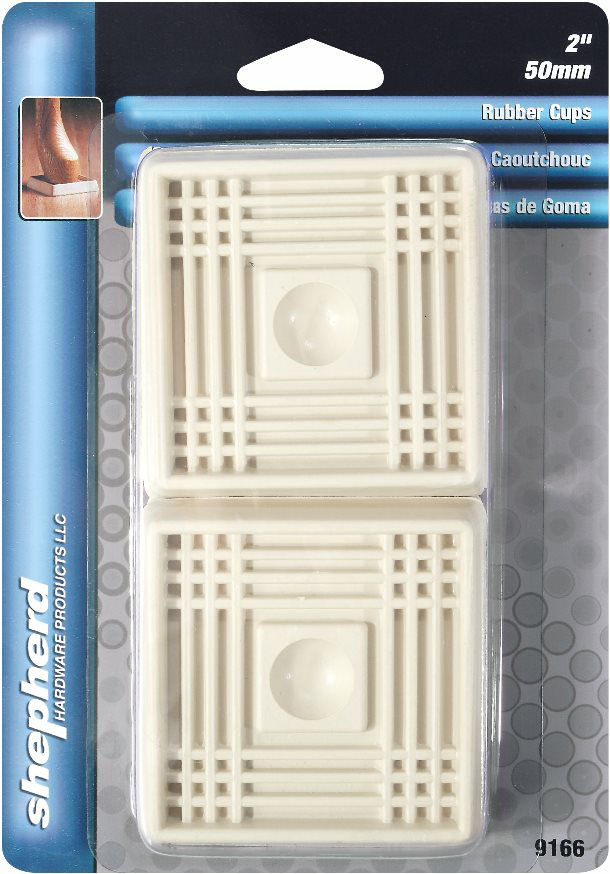 Rubber Cups 2" White Square Shepherd