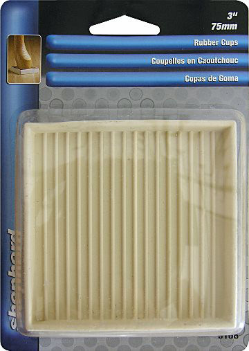 Rubber Cups 3" White Square Shepherd