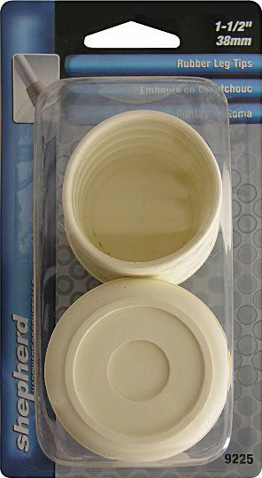 Rubber Leg Tips 1-1/2" White Shepherd