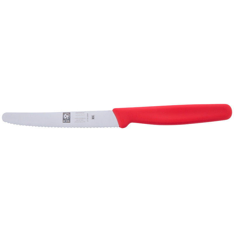 Pairing Knife Round Serrated 4" Red ICEL