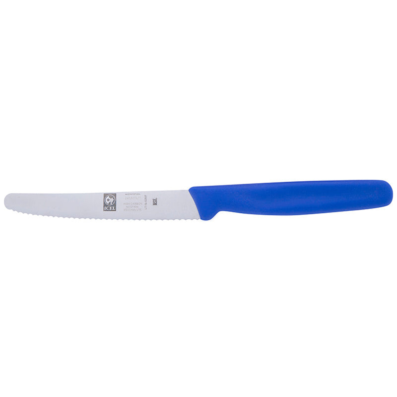 Pairing Knife Round Serrated 4" Blue ICEL