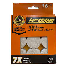 Super Sliders Felt Pads in Brown Color | Self-Adhesive Floor Protectors | 1.5 Inch | 16-Pack | Gorilla